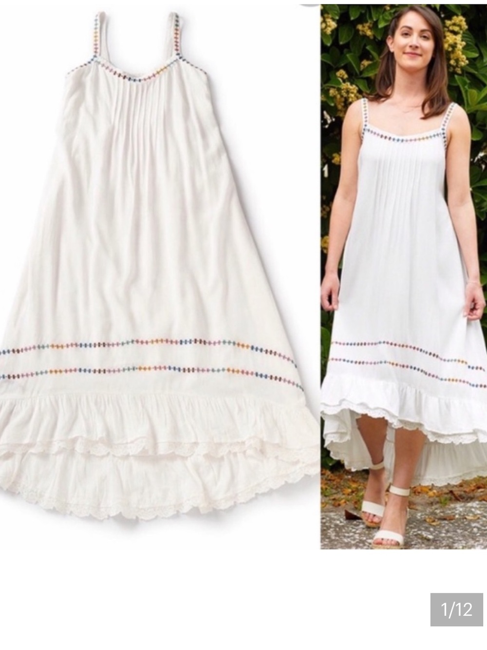 Matilda Jane White Brilliant Daydream Adante Dress XL Rainbow Embroidery